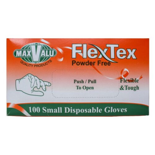 MaxValu FlexTex powder free disposable gloves blue and clear wholesale Australia