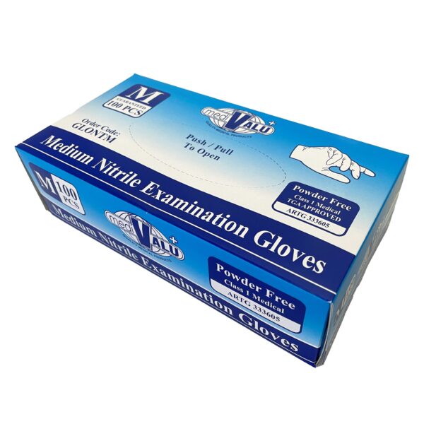 blue nitrile gloves powder free textured grip disposable gloves MaxValu