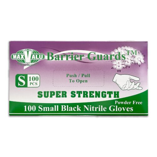 MaxValu Black Nitrile Gloves Super Strength Powder Free by MaxPak - Wholesale Bulk Carton Melbourne Australia