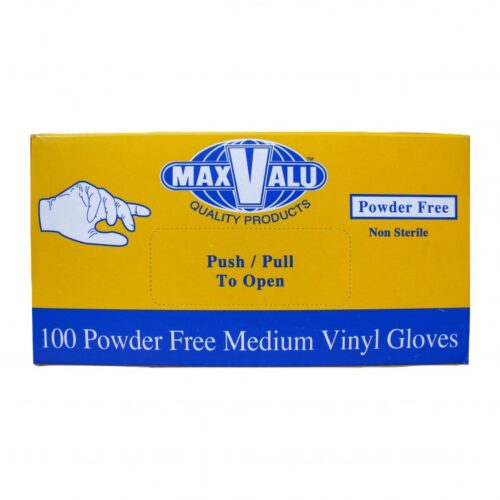 MaxValu Powder Free Vinyl Gloves Clear Disposable Gloves by MaxPak Wholesale Melbourne