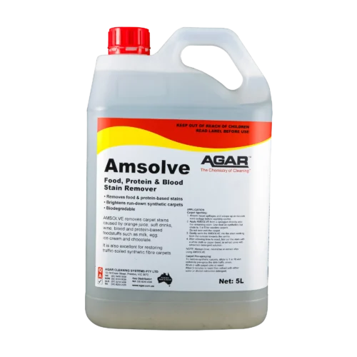 Amsolve-5L Agar Amsolve carpet stain remover for food protein and blood stains on synthetic carpets
