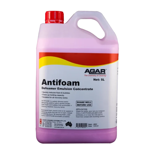 Agar Antifoam silicone-based recovery tank defoamer for carpet extractors, wet vacuums and scrubber dryers