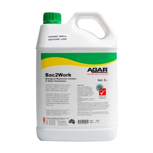 Agar Bac2Work biological toilet and urinal odour eliminator bottle - Nova Cleaning Supplies Melbourne