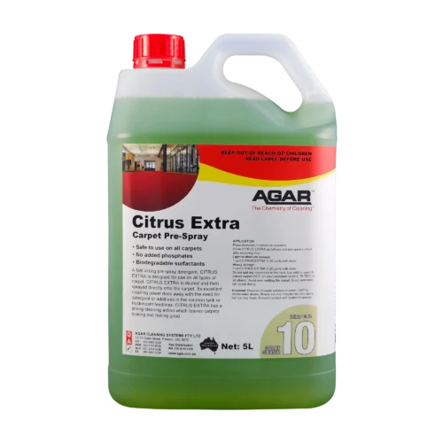 Citrus-Extra-5L Agar Citrus Extra Carpet Pre-Spray Detergent with Natural Orange Oil for Professional Carpet Cleaning and Hot Water Extraction