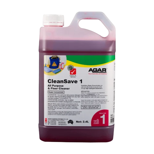 CleanSave-1-2.4L Agar CleanSave 1 GECA-certified all-purpose floor cleaner 2.4L bottle - Nova Supply Melbourne wholesale