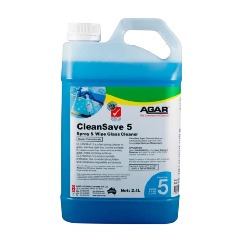 Agar CleanSave 5 glass and mirror cleaner concentrate 2.4L bottle - Nova Cleaning Supplies Melbourne