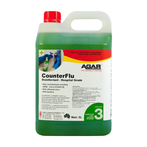 Agar CounterFlu hospital-grade disinfectant concentrate bottle - Nova Cleaning Supplies Melbourne