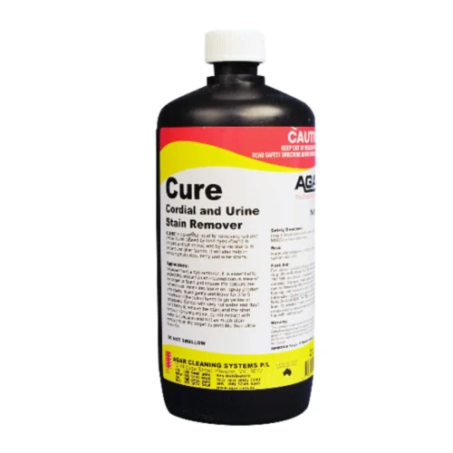 Agar Cure Cordial and Urine Stain Remover 500ml carpet and fabric cleaning solution supplied by Nova Cleaning Supplies Melbourne Australia