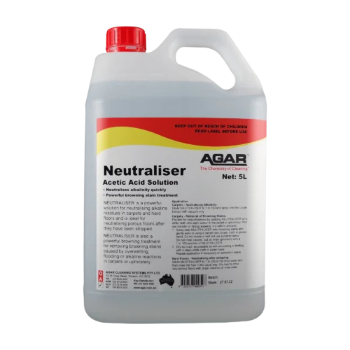 Neutraliser-5L Agar Neutraliser 5L carpet and hard floor alkalinity treatment bottle