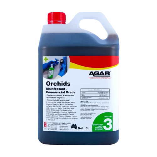 Agar Orchids commercial-grade disinfectant and detergent bottle - Nova Cleaning Supplies Melbourne