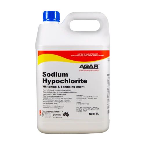 Sodium-Hypochlorite-5L Agar Sodium Hypochlorite 12.5% chlorine sanitiser and bleach 5L bottle - Nova Supply Melbourne wholesale
