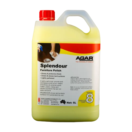 Agar Splendour 5L silicone and wax furniture polish bottle - Nova Cleaning Supplies Melbourne