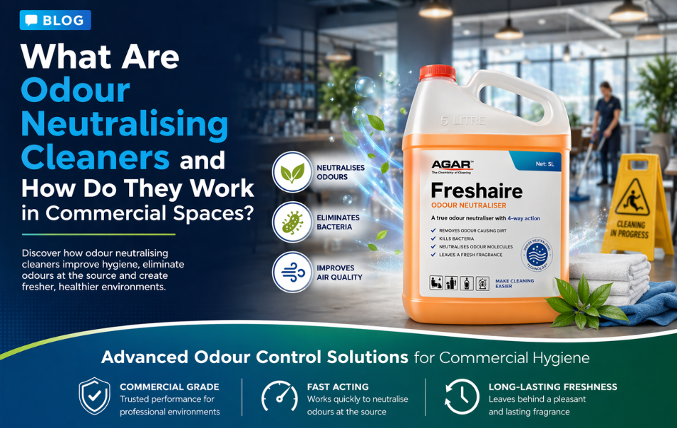 Odour neutralising cleaner Freshaire 5L used in commercial spaces to eliminate smells and improve hygiene