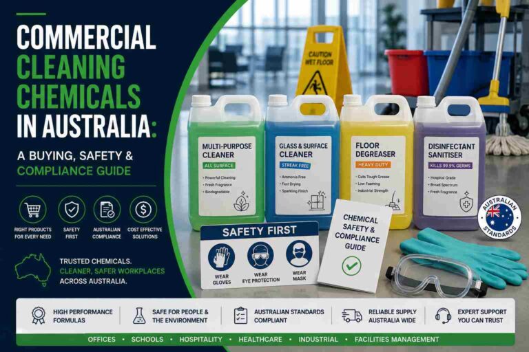 Commercial cleaning chemicals in Australia with safety and compliance guidance